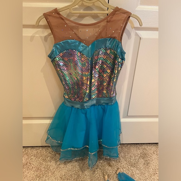 Disney Parade Little Mermaid Costume in Turquoise - Size Small Adult (SA) - Picture 3 of 5